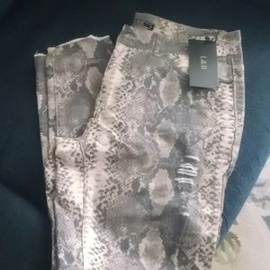 L & B women's snake print jeans sz 14 NWT